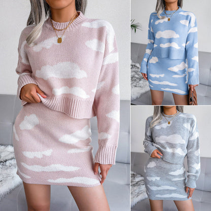 Women's Knitted Sweater With Buttock Skirt eprolo