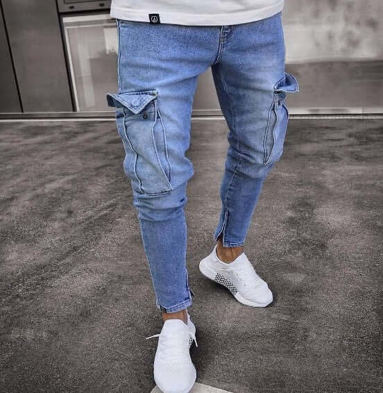 Cargo Hole Denim Jeans Men eprolo