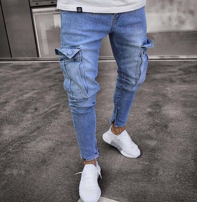 Cargo Hole Denim Jeans Men eprolo