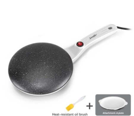 Breakfast Crepe Maker Spherical Non-stick Baking Pan, One Stick, Two Flips eprolo