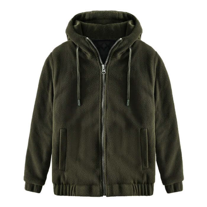 Winter Hooded Cardigan Keep Warm Pure Color Coat Thickened Fluff Sweater eprolo