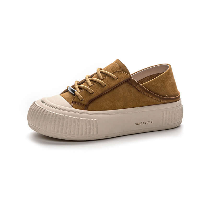 Female Cowhide Platform Soft Bottom Casual Shoes eprolo