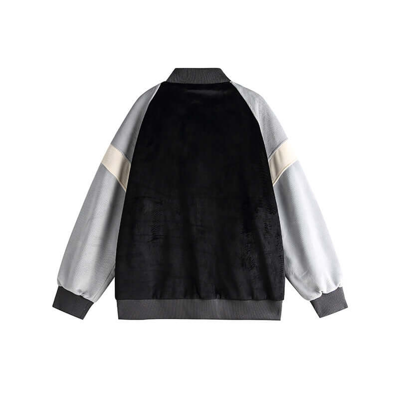 Couple Color Contrast Patchwork Loose Baseball Uniform Jacket Coat eprolo