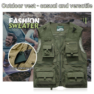 Men’s Summer Tactical Vest: 14-Pocket, Mesh, Ideal for Hiking, Fishing, Photography & Work eprolo