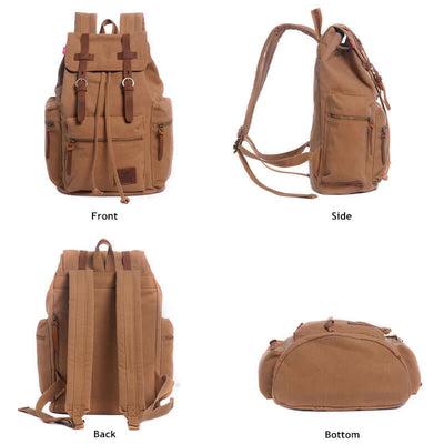 Men's And Women's Canvas Backpack 15.6 Inches Large Capacity Astrazona