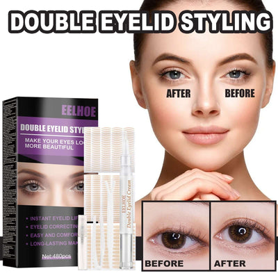 Beauty Eye Double Eyelid Tape Set, Breathable Traceless Natural Invisible Glue-Free Permanent Double Eyelid Tape eprolo