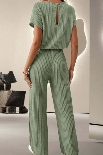 Round Neck Short Sleeve Jumpsuit eprolo