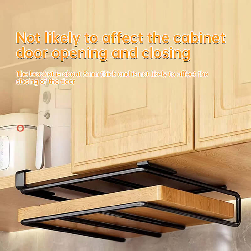 Under - Cupboard Hanging Organizer: Hooks for Paper Towels, Rags, Plus Shelf for Cutting Boards & Pot Covers eprolo
