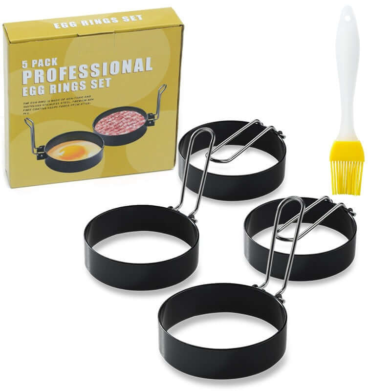 Creative thickened stainless steel non stick coating circular egg fryer hamburger patty mold eprolo