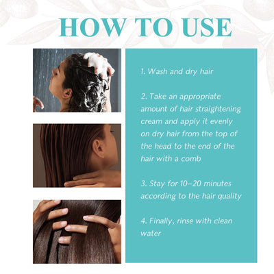 Protein Hair Straightening Cream, Repair Damaged Dry Hair Free Straightening Styling Hair Softener eprolo