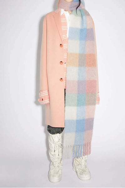 Thermal Fringe Contrast Plaid Scarf eprolo