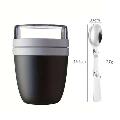 Portable Yogurt Cereal Cups with Lids. Ideal for Overnight Oats, DIY Salads & Parfaits. Great for Breakfast or Lunch eprolo