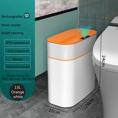 Smart Trash Can With Lid For Bedroom And Living Room Kitchen Storage Box Trash Can Induction Small Car Box Automatic Smart Dustbin Smart Trash Bin eprolo