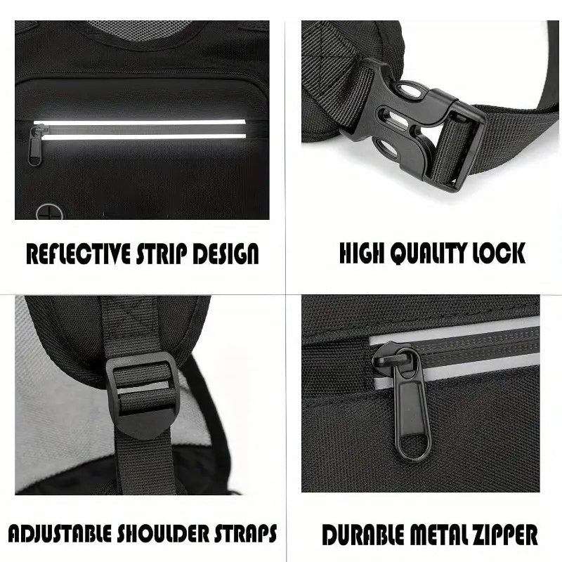 Outdoor Cycling, Sports, Fitness, Running Vest, Chest Bag, Adjustable Reflective Mesh Pocket, Breathable Chest Bag, Suitable For Running, Cycling, Outdoor Mountaineering, Traveling eprolo