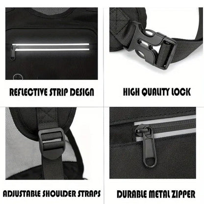 Outdoor Cycling, Sports, Fitness, Running Vest, Chest Bag, Adjustable Reflective Mesh Pocket, Breathable Chest Bag, Suitable For Running, Cycling, Outdoor Mountaineering, Traveling eprolo
