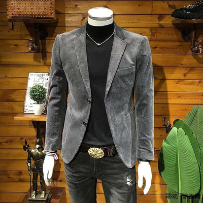 Corduroy Suit Men's Business Slim Fit Casual Small Suit eprolo