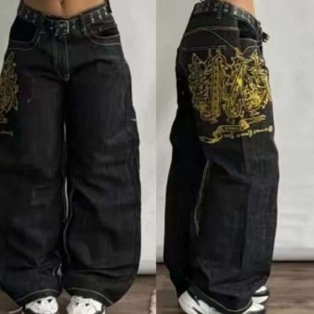 Men's American Retro Printed Washed Jeans eprolo