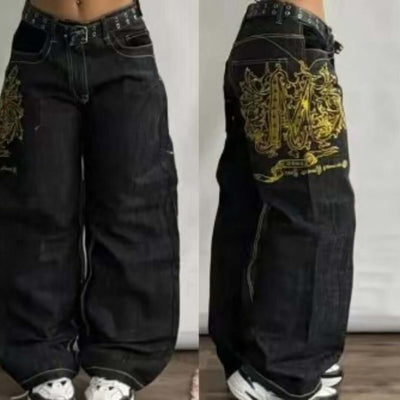 Men's American Retro Printed Washed Jeans eprolo