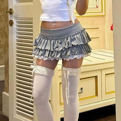 Sweet Ballet Style Stitching High Waist Dance Short Girl Cute Princess Cake Dress eprolo