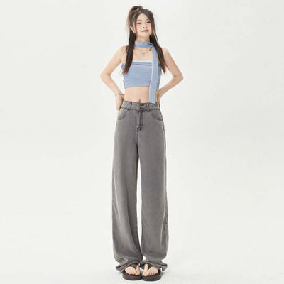 Ice Silk Thin Jeans Women's Comfortable Wide-leg Pants eprolo