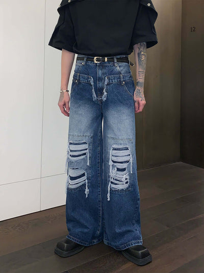 Loose Straight Hole Wide Leg Trousers Casual Floor Trousers eprolo