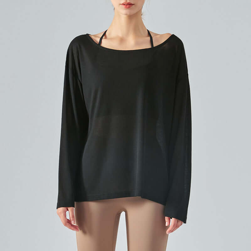 Yoga Yoga Clothes Women's Loose Long Sleeve Lightweight Quick-drying Sports Workout Blouse eprolo