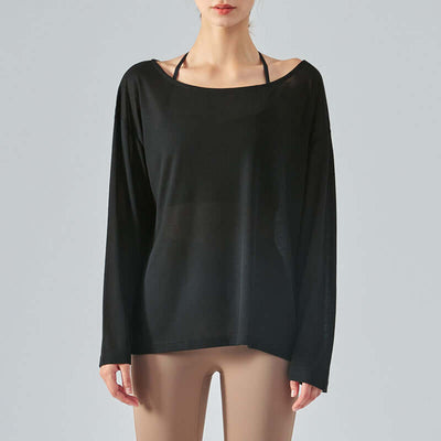 Yoga Yoga Clothes Women's Loose Long Sleeve Lightweight Quick-drying Sports Workout Blouse eprolo