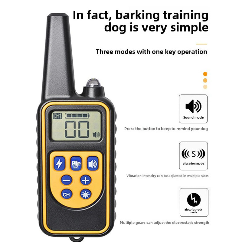 Dog training supplies - bark control device. The collar features electric shock and vibration for training. eprolo