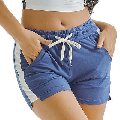 Women's drawstring workout shorts for gym, running, and cycling