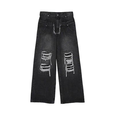 Loose Straight Hole Wide Leg Trousers Casual Floor Trousers eprolo