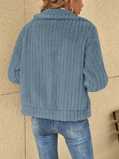 Plush Zip Up Long Sleeve Jacket eprolo