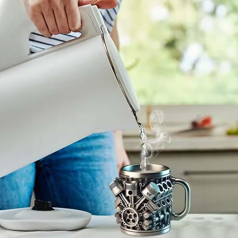 3D Engines - designed Stainless Steel Mug. Ideal for coffee/beer, a fun home & office drinking accessory. eprolo