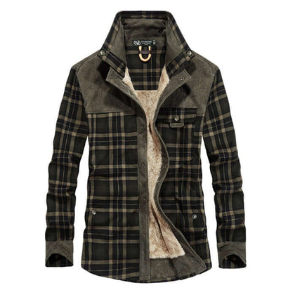 Winter Jacket Men Thicken Warm Fleece Jackets Coats Pure Cotton Plaid Jacket Military Clothes Astrazona