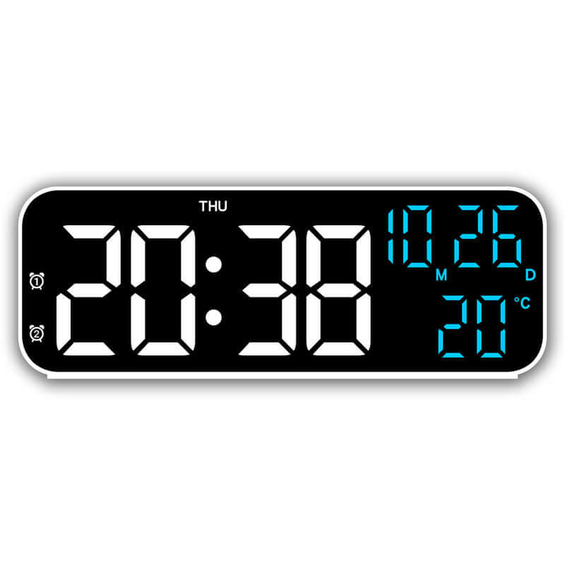 Digital Alarm Clock with Temp, Date, Week. Night Mode. Voice - controlled. 12/24H LED eprolo