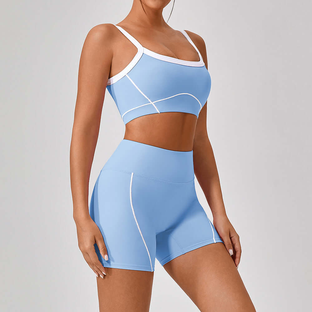 Outdoor Sports Yoga Suits Women's Spaghetti Strap Contrast Color Fitness Set Outfits eprolo