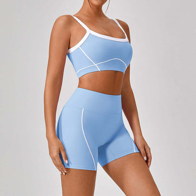 Outdoor Sports Yoga Suits Women's Spaghetti Strap Contrast Color Fitness Set Outfits eprolo
