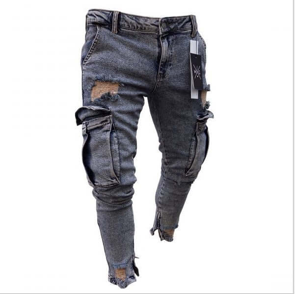 Cargo Hole Denim Jeans Men eprolo