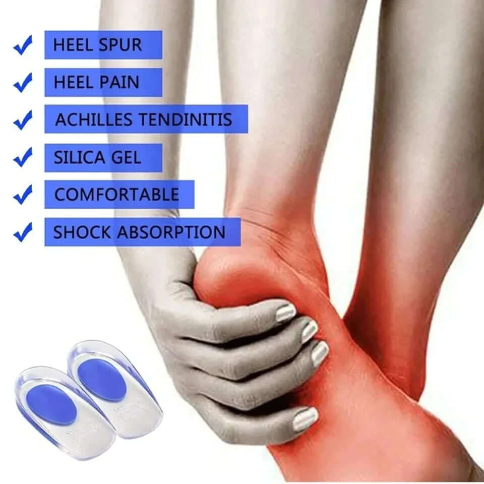 1pair Soft Silicone Gel Lnsoles Men Women TransparentRelieve Foot Pain Heel Lnsoles Foot Massager CareShoe Pad Foot Care Tool eprolo