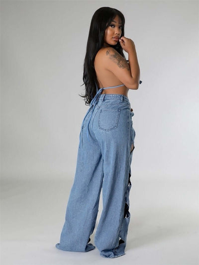 Casual Love Twist Jeans For Women Dropshipman