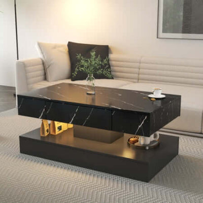 6.93IN High LED Coffee Table,Modern Coffee Table For Living Room,Living Room Tables,Large Living Room Furniture,LED Lights eprolo