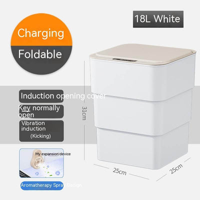 Smart Trash Can With Lid For Bedroom And Living Room Kitchen Storage Box Trash Can Induction Small Car Box Automatic Smart Dustbin Smart Trash Bin eprolo
