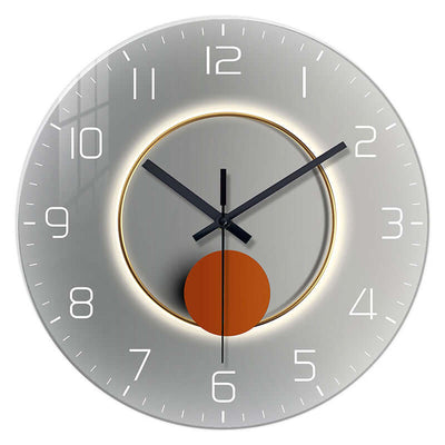 Tempered Glass Wall Clock Mute Living Room Clock Wall-mounted Decorative Clock eprolo