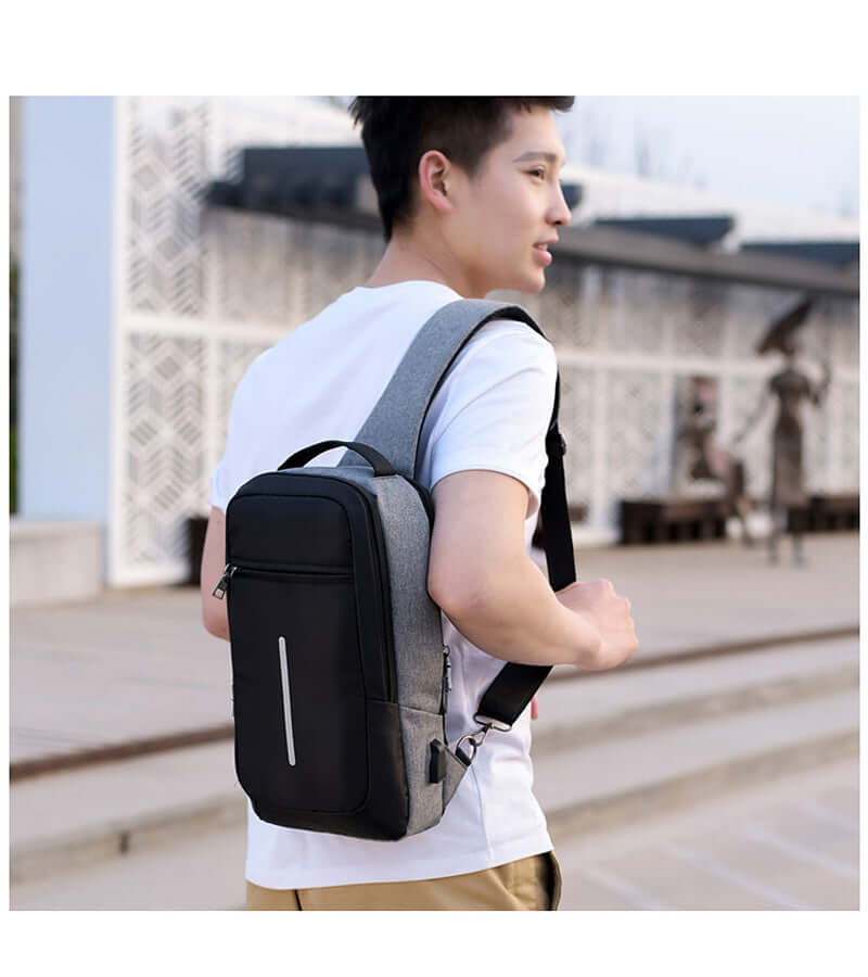 Anti-theft USB charging chest bag with you eprolo