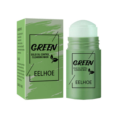 Green Tea And Eggplant Solid Mask, Facial Deep Cleansing, Moisturizing And Firming Skin Smear Mud Mask Stick eprolo