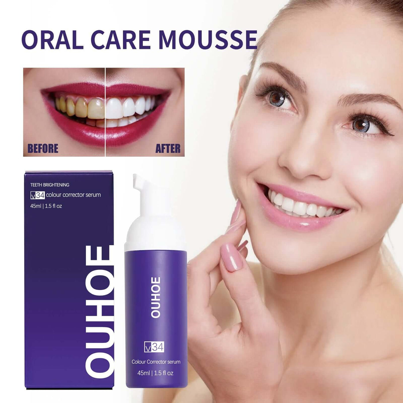 Tooth Cleaning Mousse, Anti-Decay Clean Teeth Tartar Breath Fresh Whitening Teeth Toothpaste eprolo