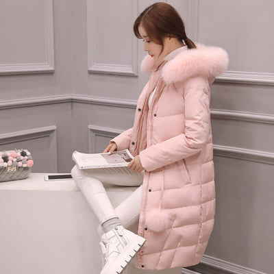 Korean down cotton-padded overcoat for women over the knee eprolo