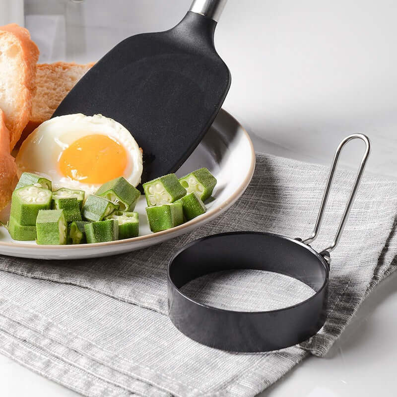 Creative thickened stainless steel non stick coating circular egg fryer hamburger patty mold eprolo