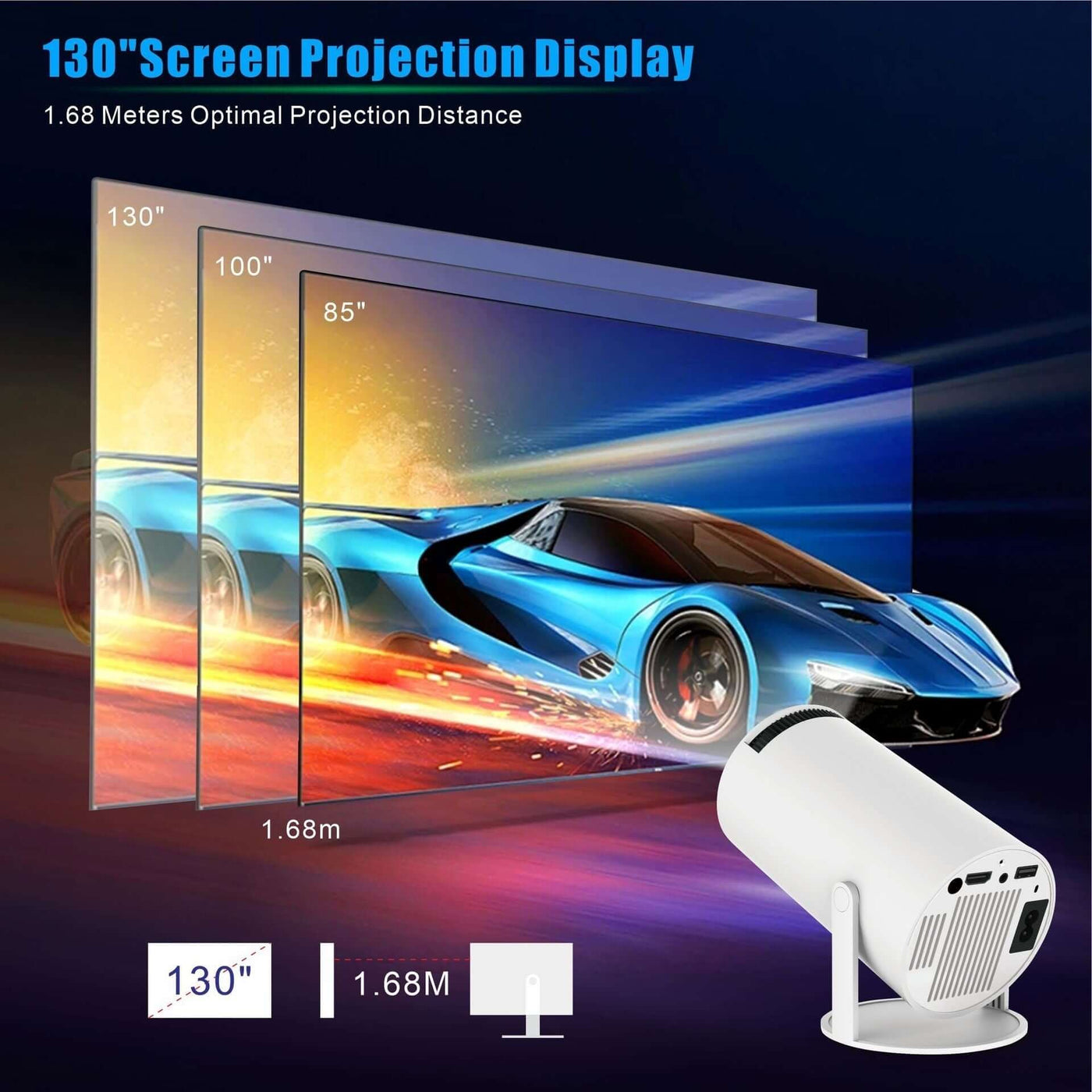 HY300 Pro Projector Home Theater Entertainment Portable Small Projector eprolo