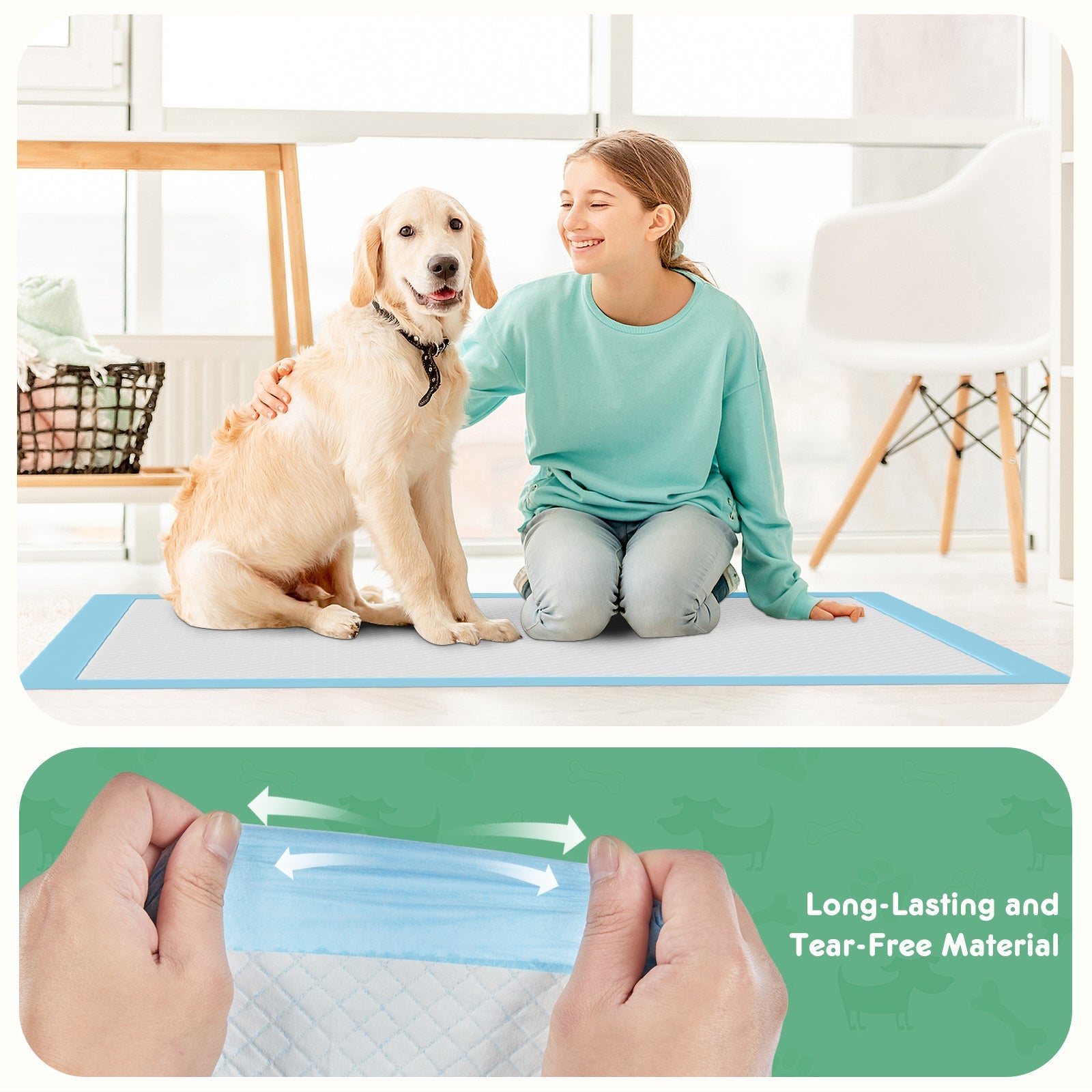 Puppy Pads, Leak-proof Quick-drying Disposable Dog Pads, Absorbent Dog Pee Pads eprolo