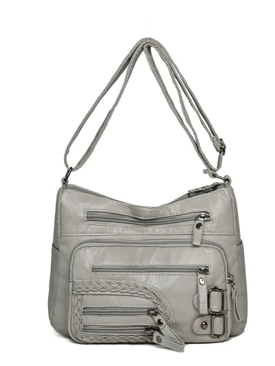 Multi Pockets PU Leather Shoulder Bag eprolo